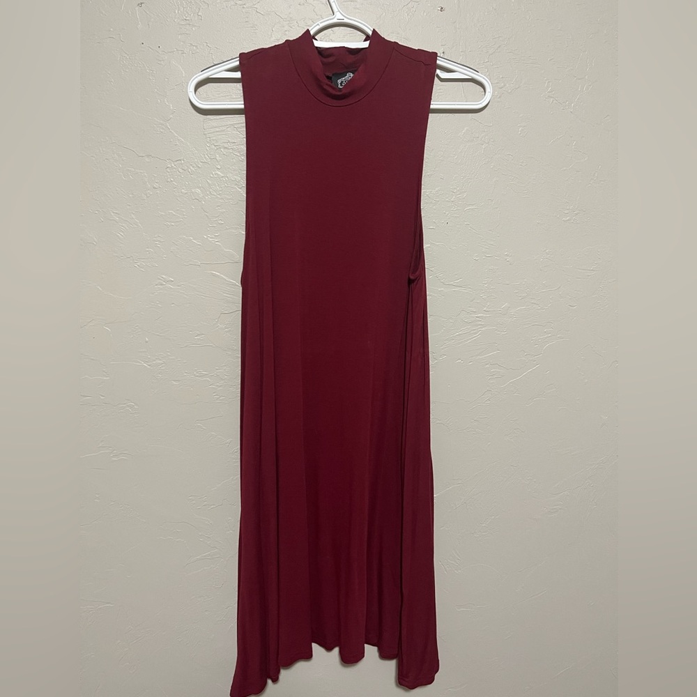 Angie Burgundy Swing Dress